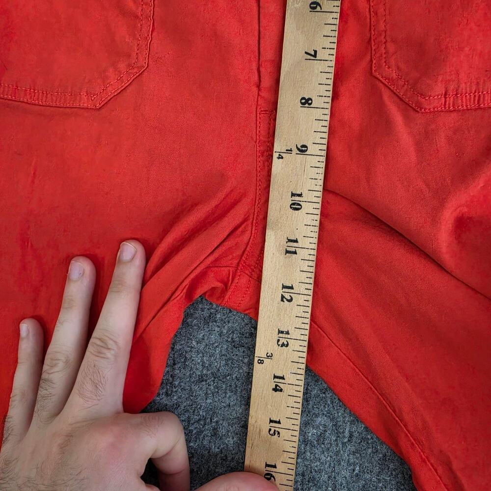Maeve Pants 26 The Colette Wide Leg High Rise Cropped Linen Blend Orange Casual - Picture 8 of 11